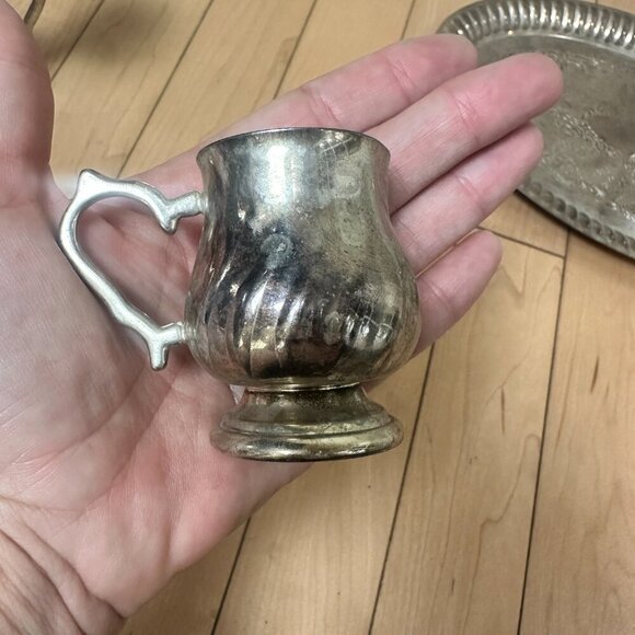 GODINGER SILVER ART Vintage Silverplate Miniature Tea Set with Tray - Picture 8 of 16